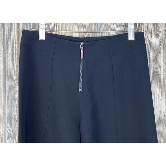 Christina Karen Flared Leg Trousers Black Cropped Minimalist Modern Chic Size XS - Picture 2 of 16